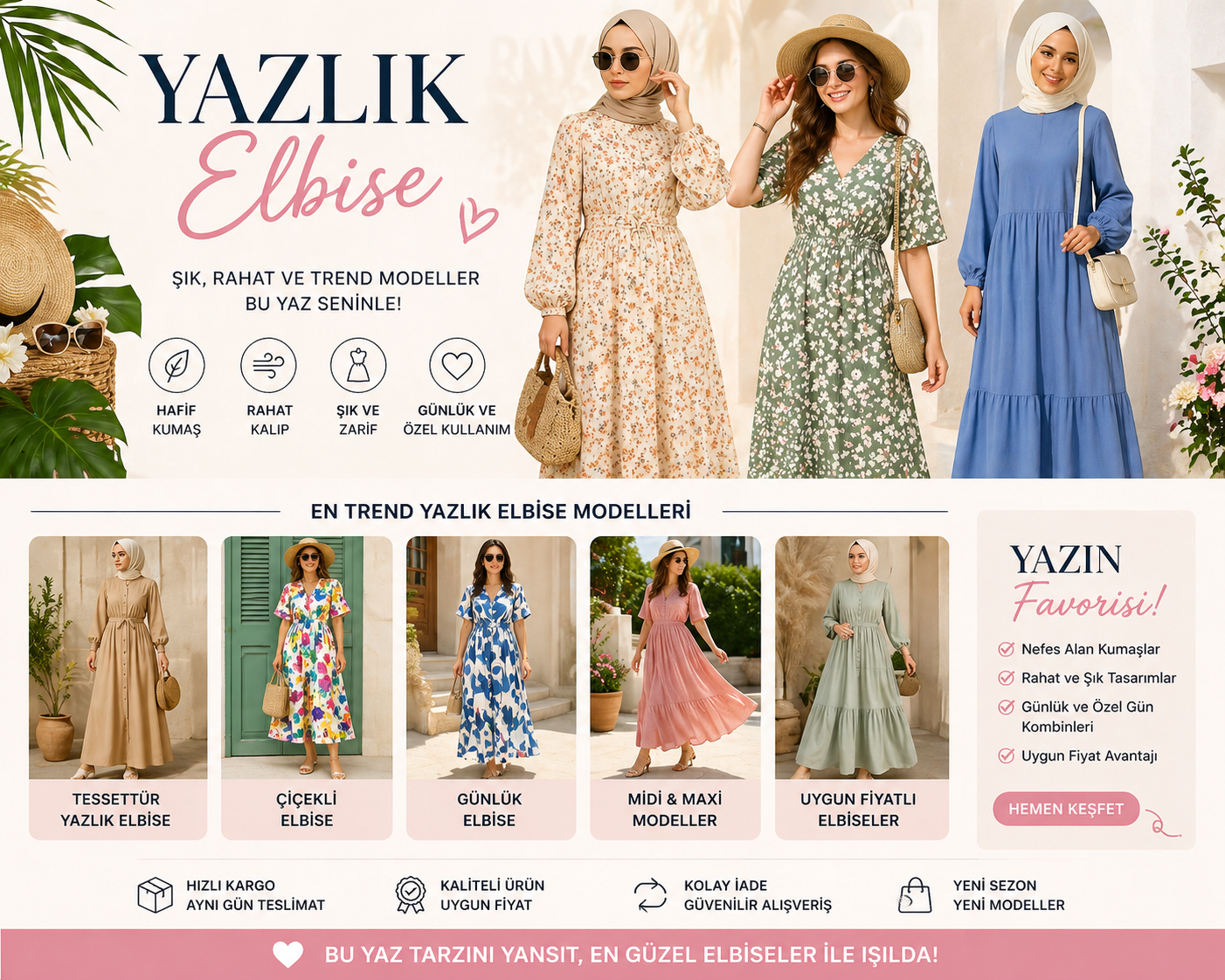 Yazlık Elbise Modelleri: Şıklık ve Rahatlığın En Trend Hali